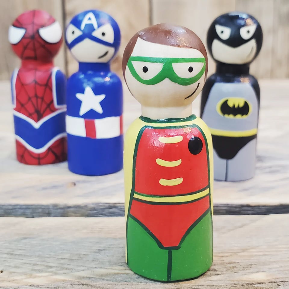 Superhero best sale peg dolls