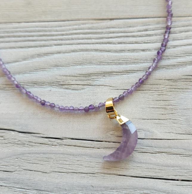 Maiden Perras Gemstone Moon Necklaces