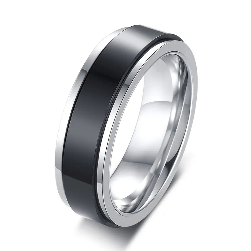 Simple Steel Spinner Ring (Silver)
