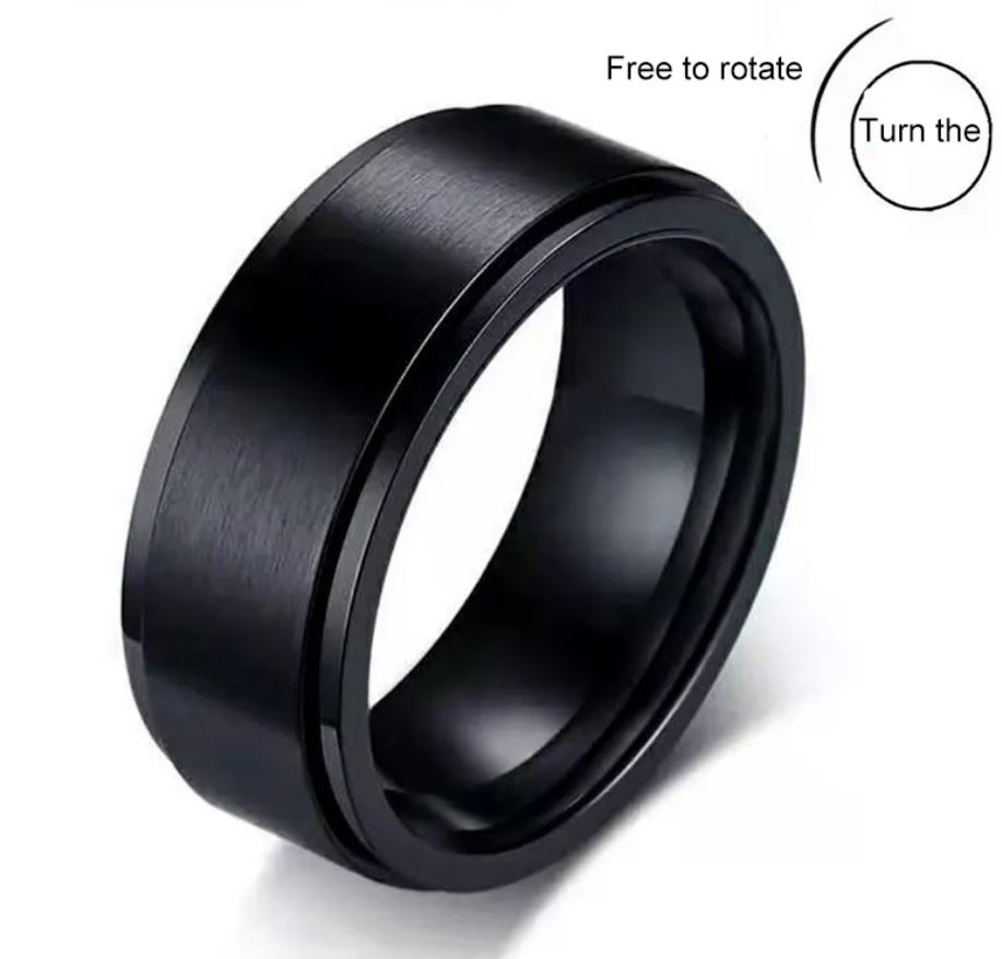 Simple Steel Spinner Ring (Wide)